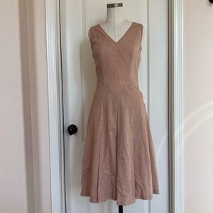 Laura Ashley Linen  Dress Pink Rose NWT -  US SZ 4